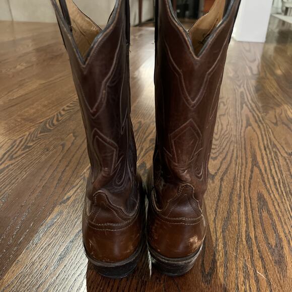 Lucchese Classic nubuck Brown Leather Cowboy western Boots size 10 vintage - Picture 9 of 12